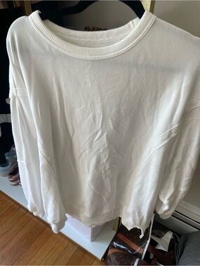 Aerie White Women's Crewneck Pullover Sweatshirt